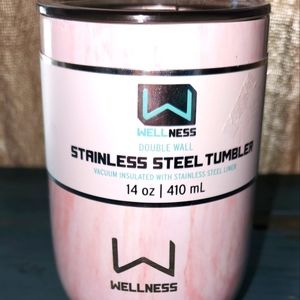 Wellness Stainless Steel Tumbler 14oz Double Wall Vacuum Insulated New